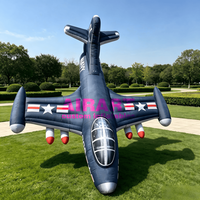 Ballon gonflable personnalisé en forme de chasseur pour expositions en plein air, statue d'avion comme accessoire de défilé