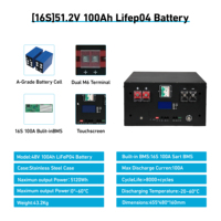 Batterie LiFePO4 51,2 V 200 Ah 10 kWh montée sur rack |   Batterie de stockage solaire au phosphate de fer et de lithium 48V avec BMS intégré