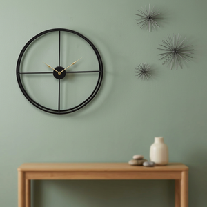 Minimalist Round Metal <b>Wall</b> <b>Clock</b> Analog Quartz <b>Silent</b> Design for Living Room Decor - Product Image 4
