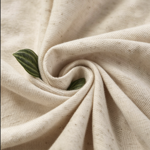 Tissu tricoté en mélange de coton 92,5 % et lin 7,5 %, 150 GSM, poids moyen, écologique, doux, respirant, teint uni, pour vêtements et chemises – Vente en gros - Product Image 1