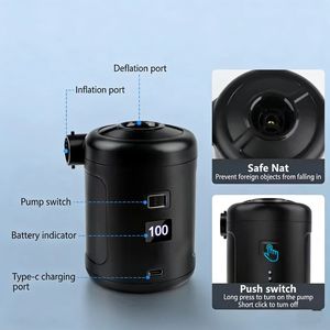 Pompe à air sans fil, pompe à air fonctionnant sur batterie pour tapis <span class=keywords><strong>de</strong></span> <span class=keywords><strong>couchage</strong></span>, matelas pneumatiques, bouées <span class=keywords><strong>de</strong></span> natation, jouets, coussins gonflables - Product Image 6