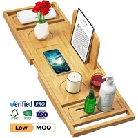Nouveau Plateau de Baignoire Moderne Extensible Antidérapant Léger Compatible avec la Plupart des Baignoires, Support de Lecture pour Livres sur Pont de Baignoire Extensible