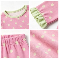 Robe à manches longues à pois pour filles Yunmao, avec volants aux poignets et à l'ourlet, col rond, robe décontractée pour tout-petits, tenue quotidienne pour la maison