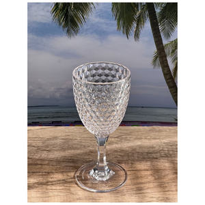 Copa de vino acrílica Db Diamond Cut de 12 oz, libre de BPA, irrompible, diseño clásico para vino tinto y blanco - Product Image 5