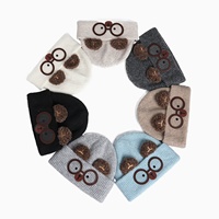 Gorro de Punto con Diseño de Conejito de Dibujos Animados para Invierno, Gorro Cálido, Suave y Agradable al Tacto para Mujeres y Niñas, Estilo Casual