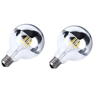 G Series LED Filament Bulb Half Sliver Rose Golden 4W 6W 8W 10W 12W Glass E26 E27 B22d Reflector CCT Dimmable