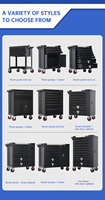 Chariot à outils en acier à 7 tiroirs, armoire à outils mobile avec serrure à clé, capacité de 300 kg, 1030x460x965 mm, garage, atelier