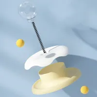 Jouet distributeur de nourriture interactif pour chat d'intérieur en plastique, boule rotative à 360° pour un repas lent et un jeu de puzzle anti-ennui