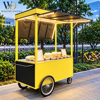Chariot de vente mobile pliable en métal pour la restauration de rue, idéal pour les barbecues, les petits-déjeuners et les promotions de marché nocturne