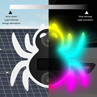 Lumière d'ambiance LED dynamique en forme d'araignée à énergie solaire pour voiture, lumière d'avertissement, lumière arc-en-ciel à ventouse pour camion