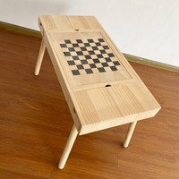 Jeu d'échecs en bambou pour enfants, table et chaise avec couleur et taille personnalisables, table de jeu