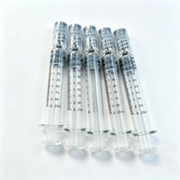 Luftfreisetzende Silberfarbene Metall-Pistoleinspritze 2,25ml 2ml Luer Lock Glasspritze für Destillatöl 1ml Spritzen