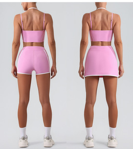 Ensemble de sport femme <span class=keywords><strong>color</strong></span> block avec débardeur à double bretelles pour la gym, le Pilates, le yoga et le tennis – Tenue de sport élégante - Product Image 3