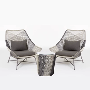 Juego de sillas de comedor de ratán portátiles para exteriores Muebles tejidos con marco de metal Diseño moderno 2 piezas - Product Image 6