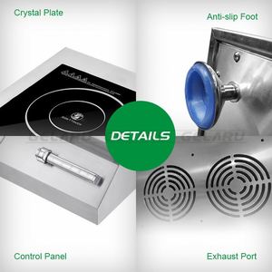 5Kw <span class=keywords><strong>de</strong></span> la cocina 5000W Acero inoxidable utensilios <span class=keywords><strong>de</strong></span> cocina comercial cóncavo eléctrico <span class=keywords><strong>de</strong></span> <span class=keywords><strong>inducción</strong></span> magnético estufa cocina comercial hood - Product Image 6