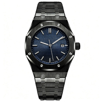 Montre octogonale pour homme avec logo personnalisé, mouvement à quartz, boîtier en alliage, bracelet en acier inoxydable, date, luminescence, 30M, 41mm, OEM
