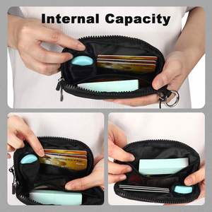 Porte-clés portefeuille Iris personnalisé - Étui à cartes noir avec fermeture éclair et fenêtre d'identification pour cadeau promotionnel, design compact et élégant - Product Image 3