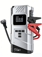 Démarreur de voiture avec compresseur d'air, batterie portable multifonction, dispositif de démarrage de voiture, gonfleur de pneus, lumière LED