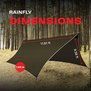 Rain Fly 12x10FT Lightweight Portable UV-Resistant Four-Season Survival Camping <b>Tarp</b> 100% Waterproof Makes Great Backpacking - Product Image 6