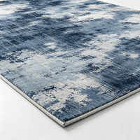 Tapis d'intérieur en polyester bleu dégradé abstrait vintage, personnalisé, antidérapant, fabriqué à la machine, grande taille, pour salon, décoration intérieure