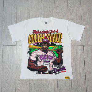 Camisetas de manga corta personalizadas de punto suelto 100% algodón de alta calidad para hombre, modelo Heavyweight THAT'S A AWFUL LOT OF COUGH SYRUP - Product Image 3