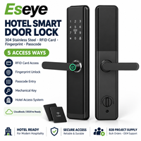 Serrure de porte de chambre d'hôtel Eseye en acier inoxydable 304, système de sécurité et d'accès électronique avec carte RFID, compatible Cloudbeds Desfire