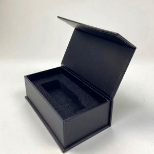 Wholesale Custom Logo Spot UV High-End Black <b>Magnetic</b> Flip Rigid Eco-Friendly <b>Gift</b> <b>Box</b> Flat Pack Recyclable for Apparel Cosmetic - Product Image 1