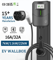 Nouvelle borne de recharge portable pour véhicules électriques 7kW-22kW réglable, étanche IP65, Type 2/GBT, pour la maison et les voyages