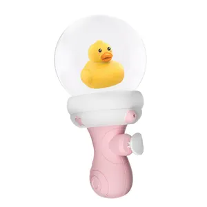 Mainan mandi bayi keluaran baru, botol pistol air bebek kuning kecil dengan lampu pistol air kartun musim panas
