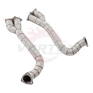 Tuyau de raccordement d'échappement haute performance Vortex SS304 avec bouclier thermique pour Porsche 718 Cayman GTS GT4 Spyder 4.0L 2020-2022 - Product Image 2