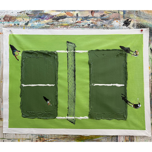 <span class=keywords><strong>Affiche</strong></span> murale abstraite originale sur le thème du <span class=keywords><strong>tennis</strong></span>, peinture à l'huile sur toile texturée épaisse peinte à la main, décoration moderne pour salon et maison - Product Image 3