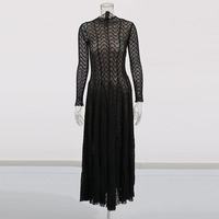 Robe de soirée d'été élégante et longue Nouvelle robe en dentelle Slim Fit avec base de couleur unie Style décontracté