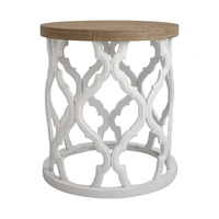 Nouvelle promotion : table d'appoint ronde mobile en bois massif moderne pour salon