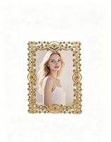Support d'affichage pliable en alliage avec cadre photo doré durable, léger et écologique pour mariage, banquet, anniversaire, cadeau