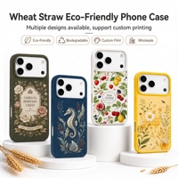 Coque de téléphone portable compostable en fibres végétales pour iPhone 18 17 16 15 Pro Max – Écologique, avec logo de marque, biodégradable