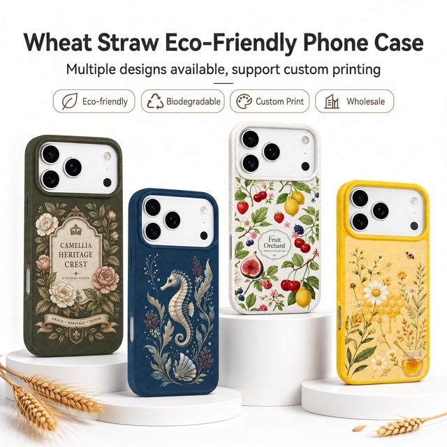 Compostable Plant Fiber Mobile Phone Case for iPhone 18 17 16 15 Pro Max Eco Friendly Brand Logo Biodegradable Phone Covers