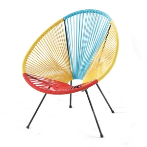Gökkuşağı sandalye modern toptan açık plastik hasır sandalyeler acapulco PE rattan sandalye satış
