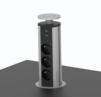 Multiprise escamotable standard FR avec trou de 80 mm, prise de bureau encastrée rétractable avec USB, idéale pour la maison et le bureau