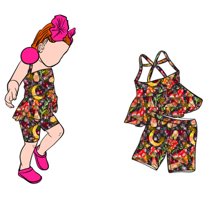 B9 3-7 Day OEM/ODM <b>Bicycle</b> Shorts Baby Cotton X Back Top Set Custom Print Hot <b>Sale</b> Baby Girls Set - Product Image 3