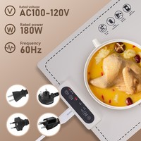 Nouvelle plaque chauffante multifonction pliable en silicone flexible pour plats chauds, rectangulaire, diamètre 608 mm, pour table à manger domestique