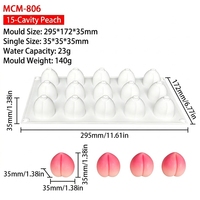 Molde para Repostería de Postres Franceses 3D con Forma de Frutas (Mango, Melocotón, Cantalupo, Fresa) para Mousse, Pastel y Helado, Venta al por Mayor de Fábrica OEM