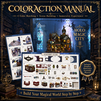 Maison de poupée en bois Magic City, kit de maison miniature DIY, mini maison de poupée, kit de coin lecture, puzzle en bois 3D, ornements de château paysager