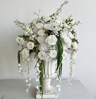 Boule de fleurs artificielles personnalisée PPS, blanche, pour centre de table de mariage, décoration de table pour événements de mariage