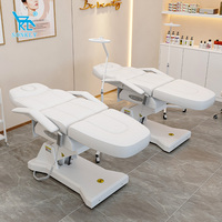Table de massage électrique réglable SONKLY pour spa, salon de beauté, cils, chiropratique, avec LED marron, idéale pour hôtel