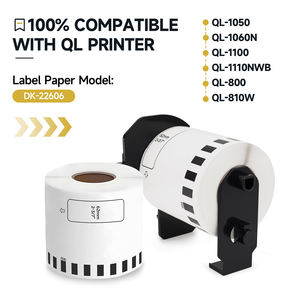 Rouleau d'étiquettes continu jaunes compatibles 62MM x 15.24M DK-22606 DK2606 pour imprimante brother QL - Product Image 2