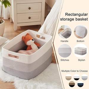 22 "x17" x12 "büyük battaniye sepeti, dikdörtgen dokuma sepetleri depolama için, kreş battaniye sepeti oturma odası, oyuncak kollu sepet - Product Image 4