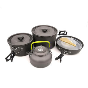 AJOTEQPT Kit de juegos de utensilios de cocina de Camping portátil, juego de cocina de mochilero ligero antiadherente, equipo de cocina al aire libre para senderismo familiar - Product Image 5