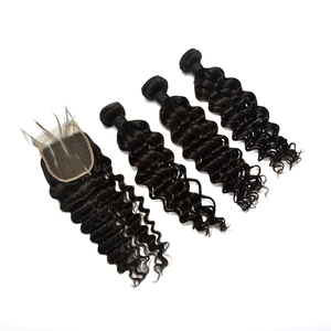 Europeo rizado azul extensiones de tejido de cabello virgen cutícula alineada pelo - Product Image 5