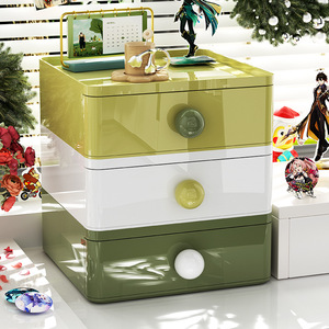 Organisateur de bureau/chambre/dortoir en <span class=keywords><strong>plastique</strong></span> empilable multi-niveaux de type tiroir pour papeterie, cosmétiques et objets de collection - Product Image 2