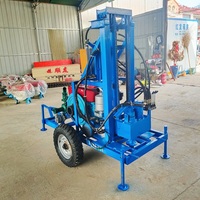 Foreuse hydraulique portable pour puits d'eau de 100 m, ensemble complet avec tubes de forage de 80 m et 50 m, machine de forage diesel pour l'irrigation